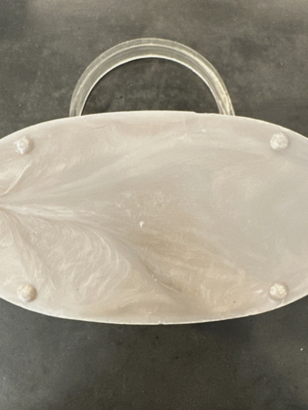 Vintage 1950s Lucite Woven Iridescent Opal Oval Purse Pocketbook 8” x 4” - Picture 10 of 16